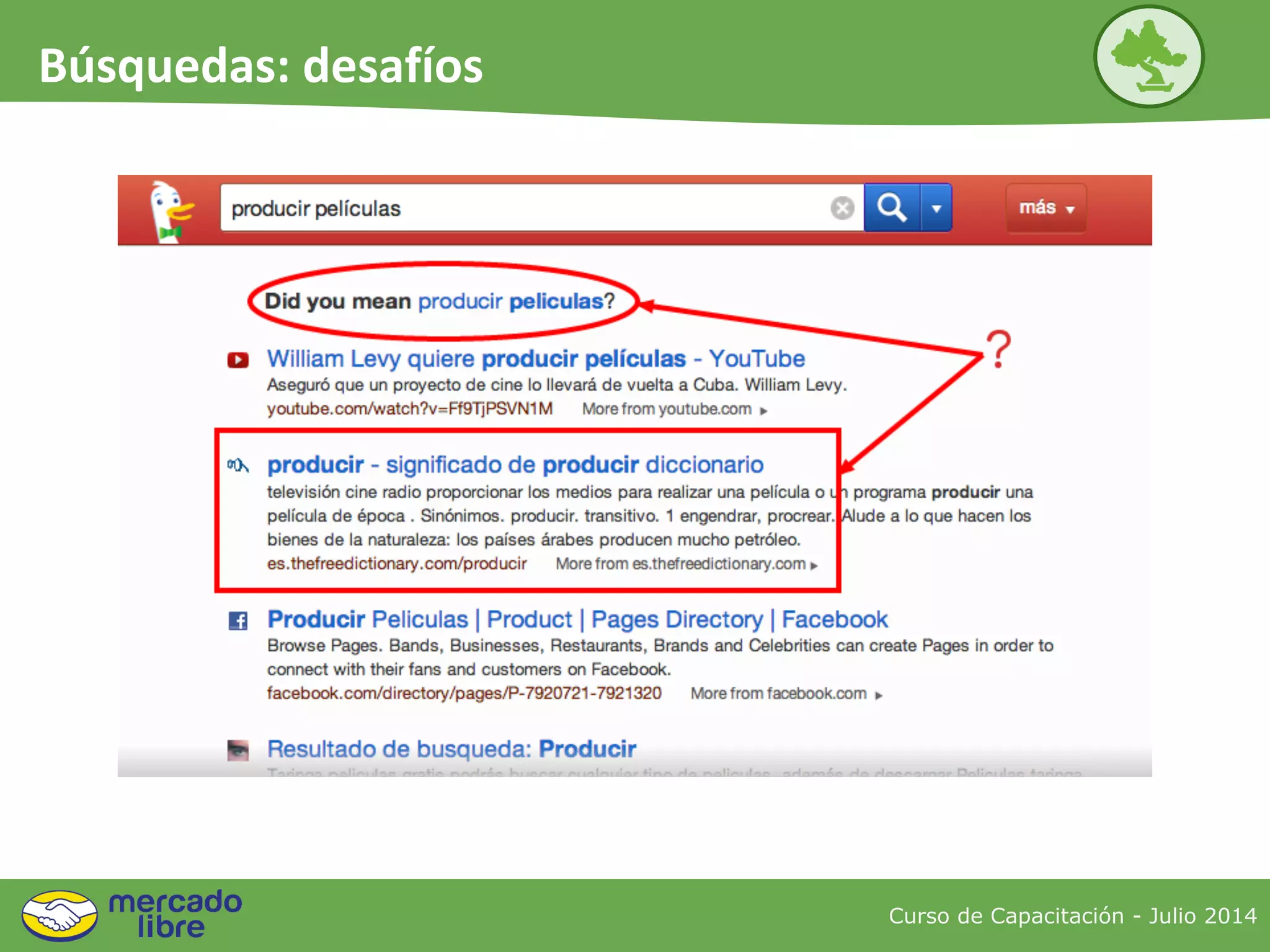 Curso de Capacitación - Julio 2014
Búsquedas: desafíos
 