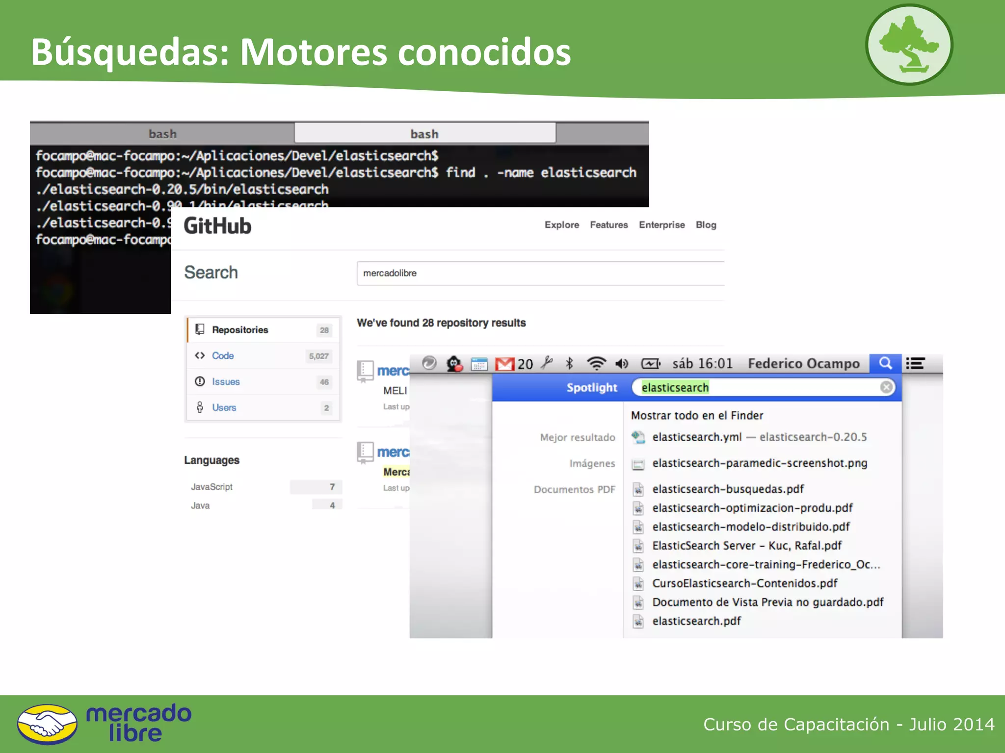 Curso de Capacitación - Julio 2014
Búsquedas: Motores conocidos
 
