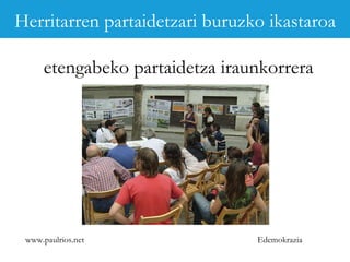 www.paulrios.net   Edemokrazia etengabeko partaidetza iraunkorrera Herritarren partaidetzari buruzko ikastaroa 