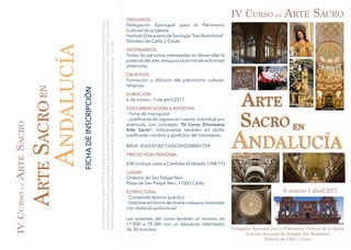 FICHADEINSCRIPCIÓN
ORGANIZA:
Delegación Episcopal para el Patrimonio
Cultural de la Iglesia.
InstitutoDiocesanodeTeología“...