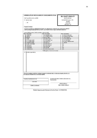 88 
Modelo Impresso pelo Sistema de Escrita Fiscal : G5 PHOENIX 
 