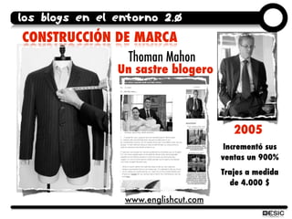 los blogs en el entorno 2.0
CONSTRUCCIÓN DE MARCA
               Thoman Mahon
                Un sastre blogero




      ...