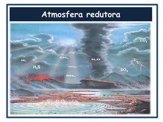 Atmosfera redutora

                             CO2




H2S
                       SOX
 