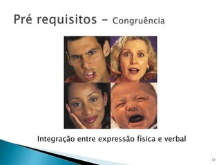 Integração entre expressão física e verbal
31
 