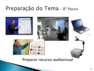 76
Preparar recurso audiovisual
 