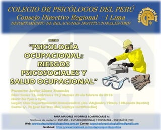 Curso Psicología Ocupacional - Riesgos Psicosociales