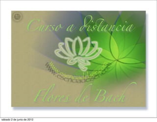 www.esenciadelser.comCurso Flores de Bach
Curso a !"ancia
Flores de Bach
sábado 2 de junio de 2012
 