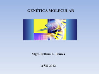 GENÉTICA MOLECULAR




 Mgtr. Bettina L. Brusés


       AÑO 2012
 