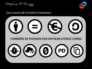 50	
  
Los	
  iconos	
  de	
  Creative	
  Commons	
  
TAMBIÉN	
  SE	
  PUEDEN	
  ENCONTRAR	
  OTROS	
  COMO:	
  
 