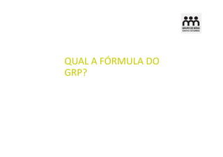 QUAL A FÓRMULA DO
GRP?
 