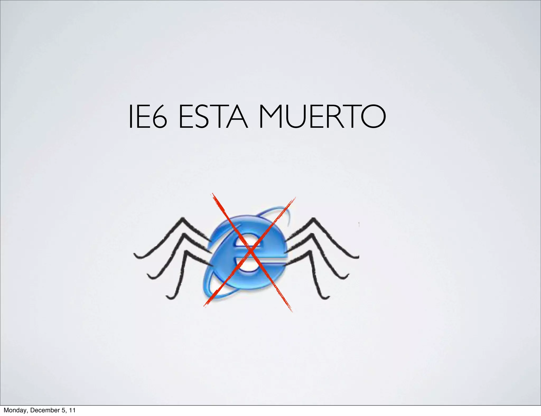 IE6 ESTA MUERTO




Monday, December 5, 11
 