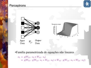 Perceptrons 
•Família parametrizada de equações não lineares 
 