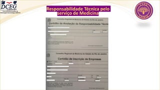 Responsabilidade Técnica pelo
serviço de Medicina
Departamento Científico de
Enfermagem Gerontológica ABEN-RJ
 