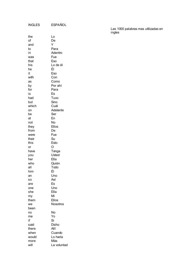 1000 Palabras Mas Usadas En Italiano Pdf