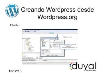 Creando Wordpress desde
Wordpress.org
Filezilla

13/12/13

 