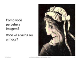 Como você
percebe a
imagem?
Você vê a velha ou
a moça?
20/4/2014 Prof. Milton Roberto de Almeida - 2012 25
 