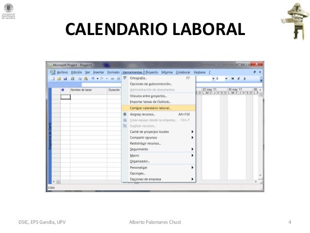 Curso Introduccion Project 2007 02 Calendario Laboral project 2007 calendario