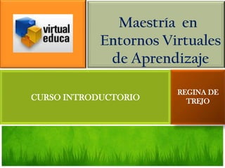Maestría en
            Entornos Virtuales
             de Aprendizaje

                       REGINA DE
CURSO INTRODUCTORIO      TREJO
 