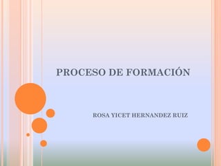 PROCESO DE FORMACIÓN

ROSA YICET HERNANDEZ RUIZ

 