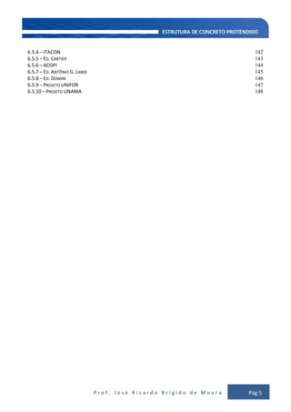 P r o f . J o s é R i c a r d o B r í g i d o d e M o u r a Pág 5
6.5.4 – ITACON 142
6.5.5 – ED. CARTIER 143
6.5.6 – ACOPI 144
6.5.7 – ED. ANTÔNIO G. LANDI 145
6.5.8 – ED. DOMINI 146
6.5.9 – PROJETO UNIFOR 147
6.5.10 – PROJETO UNAMA 148
 