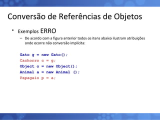 Conversão de Referências de Objetos <ul><li>Exemplos  ERRO </li></ul><ul><ul><li>De acordo com a figura anterior todos os ...