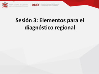 Sesión 3: Elementos para el
diagnóstico regional
 