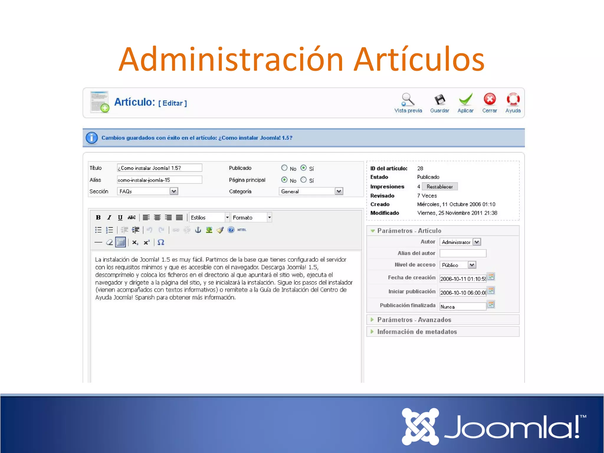 Administración Artículos
 