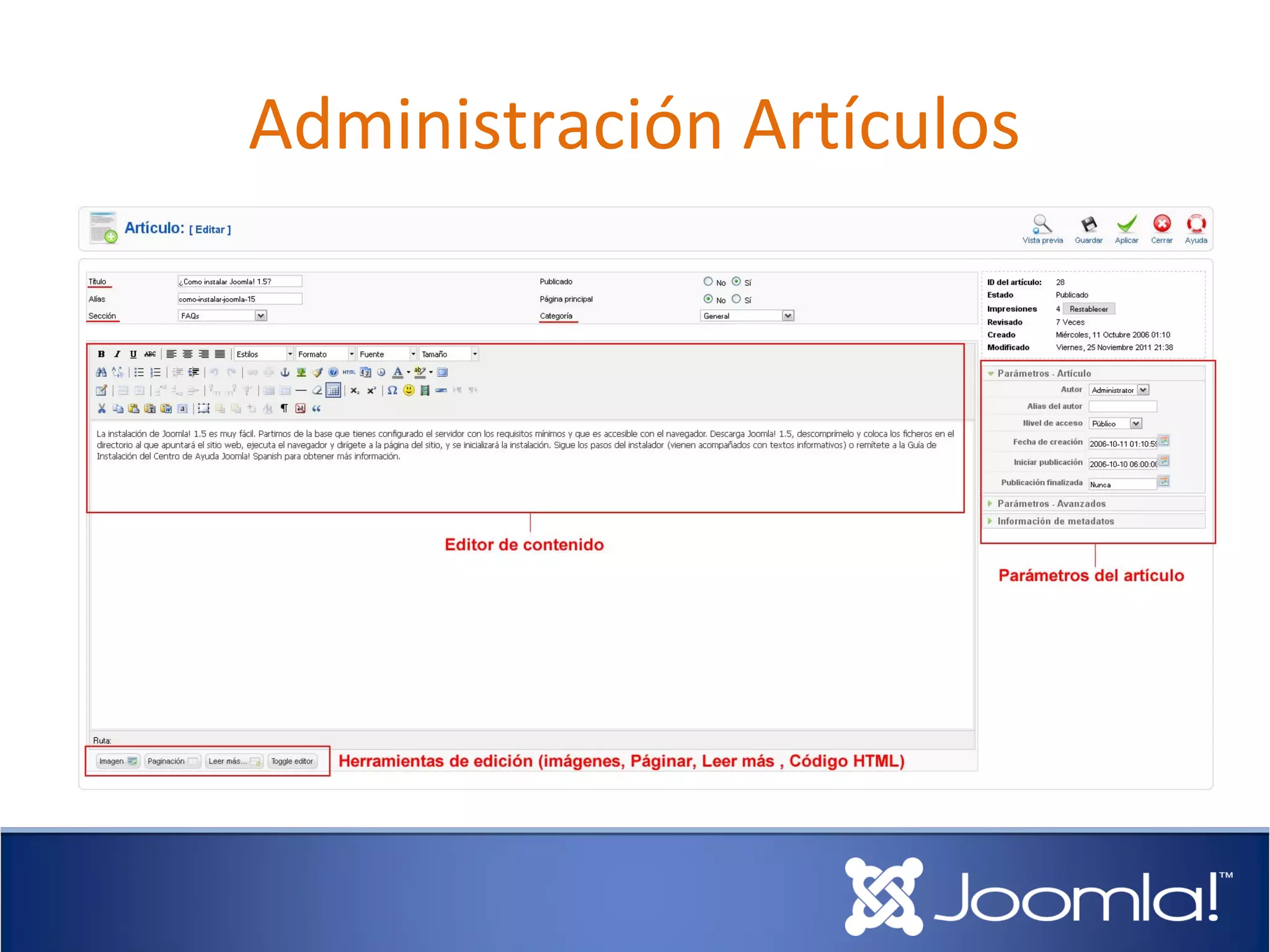 Administración Artículos
 