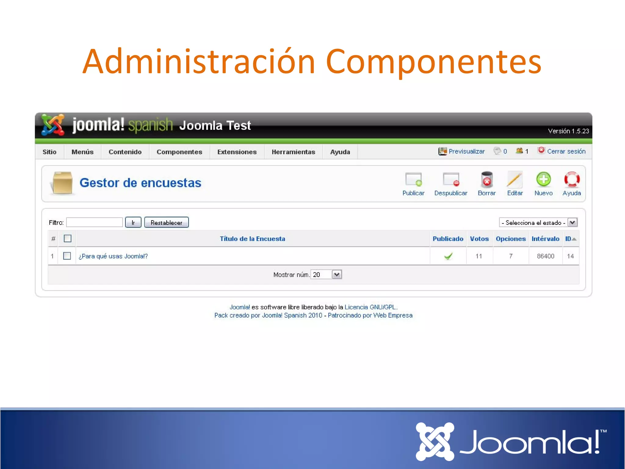 Administración Componentes
 