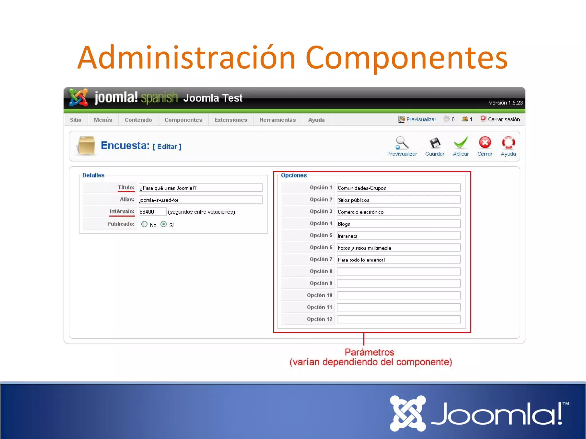 Administración Componentes
 