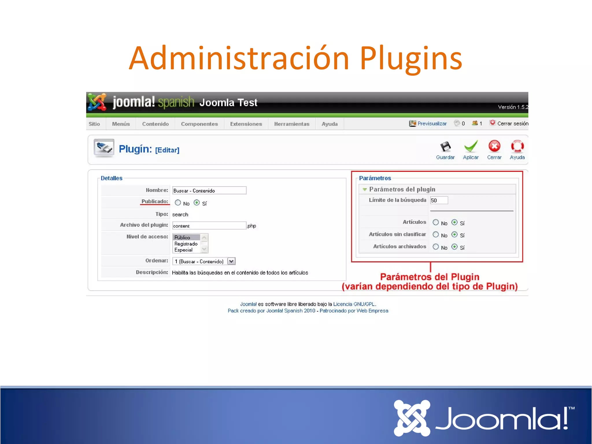 Administración Plugins
 