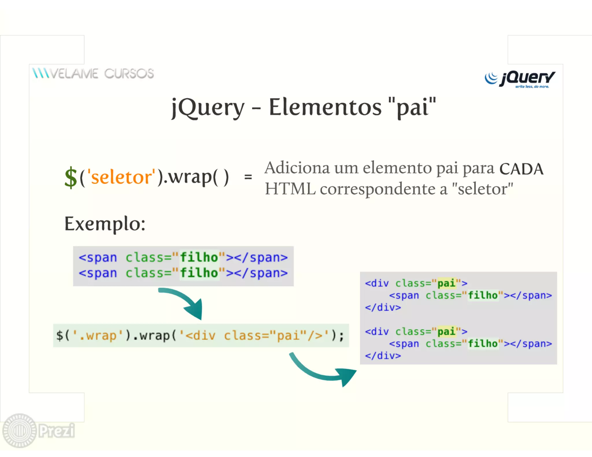 Curso jQuery Velame - Aula 2 - Manipulando o DOM