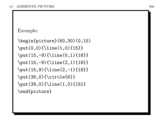 14   AMBIENTE PICTURE               160




     Exemplo:
     begin{picture}(60,30)(0,15)
     put(0,0){line(1,0){15}}
     put(15,-9){line(0,1){18}}
     put(15,-9){line(2,1){18}}
     put(15,9){line(2,-1){18}}
     put(36,0){circle{6}}
     put(39,0){line(1,0){15}}
     end{picture}
 