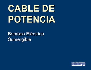 CABLE DECABLE DE
POTENCIAPOTENCIA
Bombeo EléctricoBombeo Eléctrico
SumergibleSumergible
 