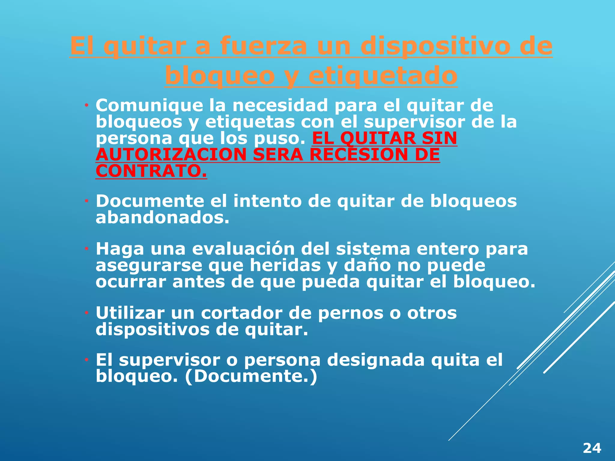 Curso lockout tagout spanish | PPTX