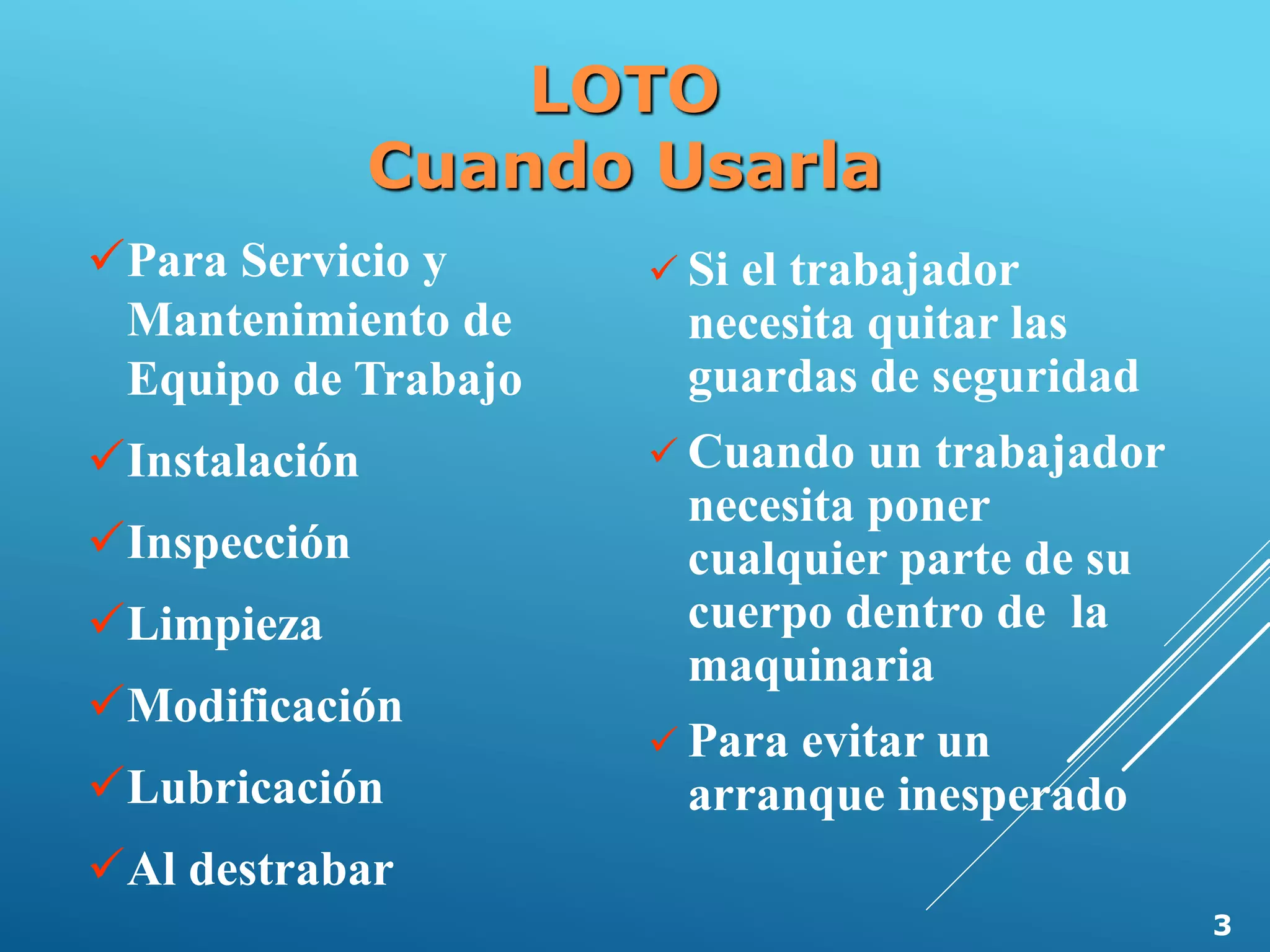 Curso lockout tagout spanish | PPTX