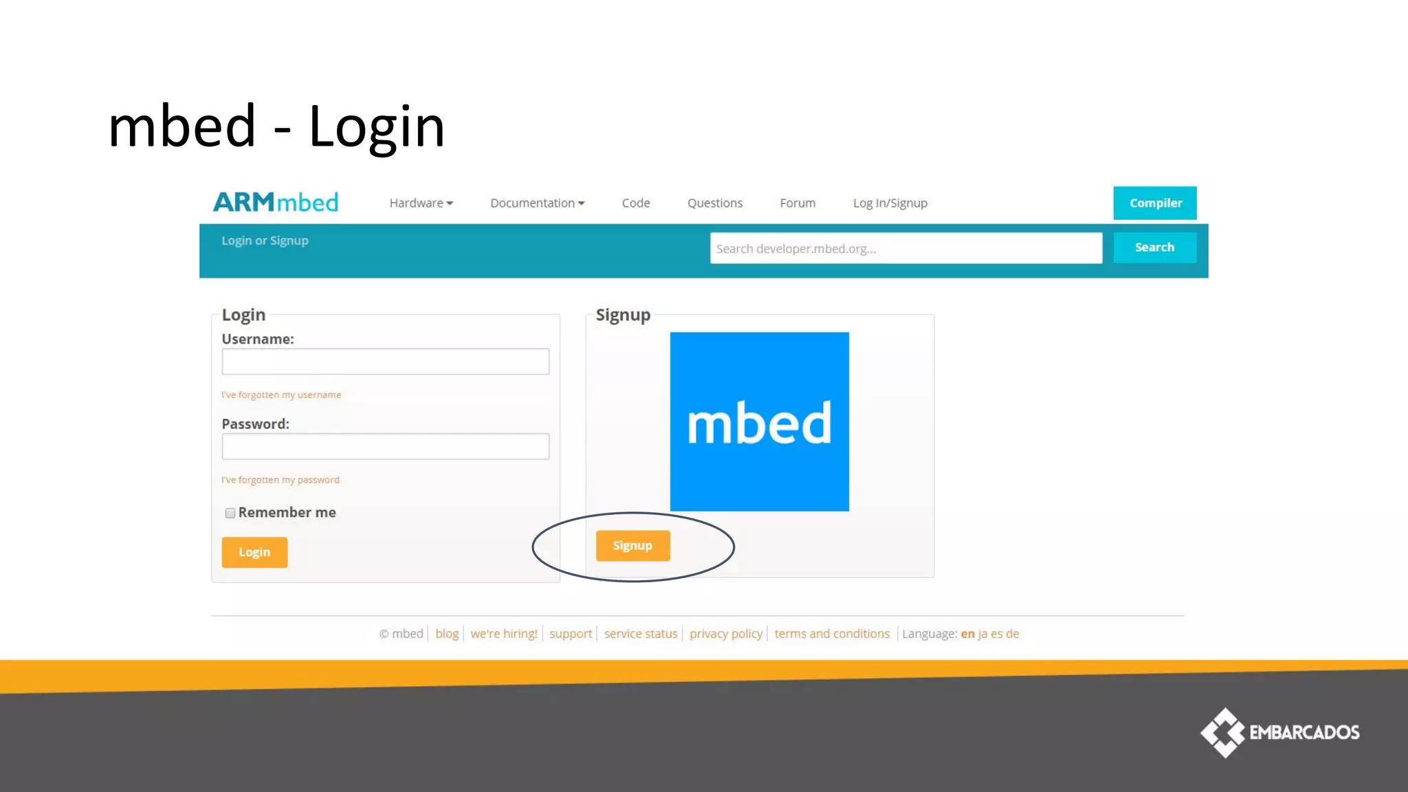 mbed - Login
 