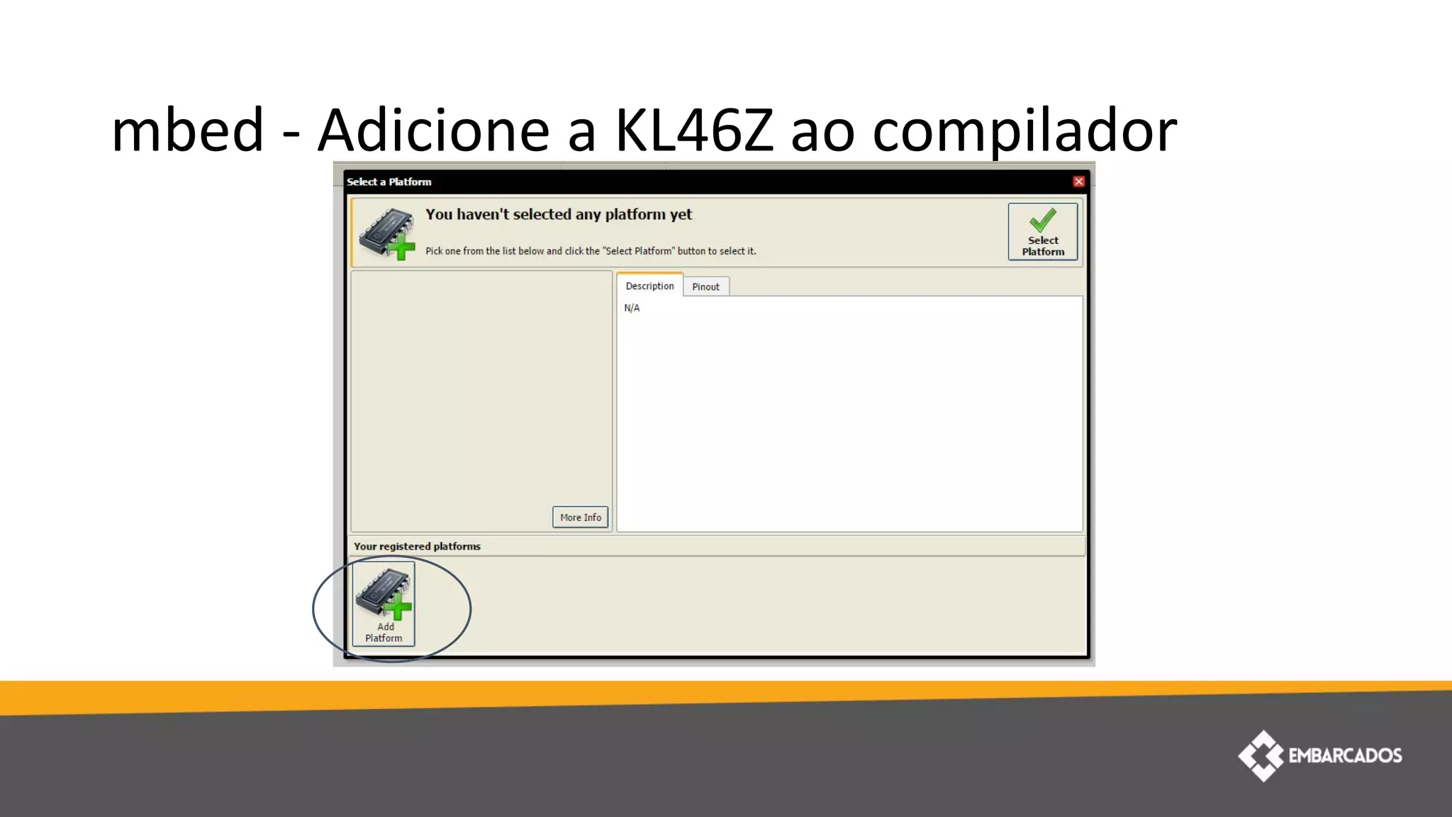 mbed - Adicione a KL46Z ao compilador
 
