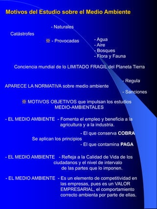 Motivos del Estudio sobre el Medio Ambiente- NaturalesCatástrofes Agua