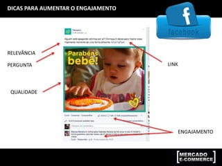 DICAS PARA AUMENTAR O ENGAJAMENTO
PERGUNTA
RELEVÂNCIA
QUALIDADE
LINK
ENGAJAMENTO
 