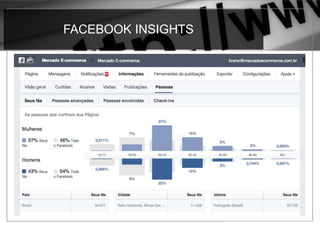 FACEBOOK INSIGHTS
ACESSE: SUA PÁGINA > INFORMAÇÕES
 
