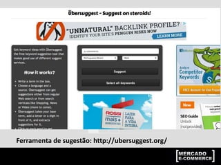 Ferramenta de sugestão: http://ubersuggest.org/
 