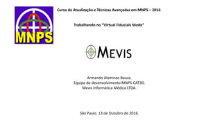 Curso de Atualização e Técnicas Avançadas em MNPS – 2016
Trabalhando no “Virtual Fiducials Mode”
Armando Alaminos Bouza.
Equipe de desenvolvimento MNPS-CAT3D.
Mevis Informática Médica LTDA.
São Paulo. 13 de Outubro de 2016.
 