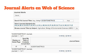 Journal Alerts en Web of Science
 