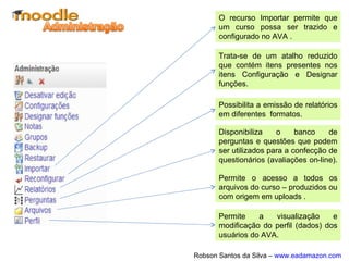 Ao acessar o AVA, todos os usuários têm
acesso à Caixa de Navegação que, como
o nome sugere, permite acesso direto a
todas as áreas em que o participante
tenha permissão.
Ao acessar o AVA, todos os usuários têm
acesso à Caixa de Navegação que, como
o nome sugere, permite acesso direto a
todas as áreas em que o participante
tenha permissão.
 