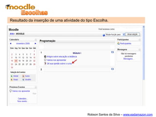 Dentre os fatores que
condicionam a utilização deste
recurso, está o fato dos
participantes terem o software
ou plug-in para visualização
instalados em seus respectivos
computadores.
Assim, a partir do AVA, devem ser
disponibilizados os programa ou
plug-ins para que essa visualização
seja possível.
 