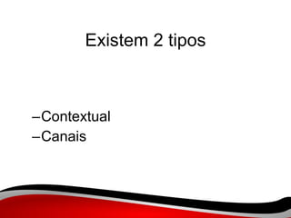 Existem 2 tipos Contextual Canais 