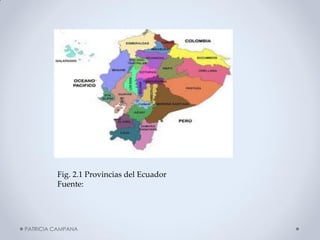 PATRICIA CAMPANA 
Fig. 2.1 Provincias del Ecuador Fuente:  