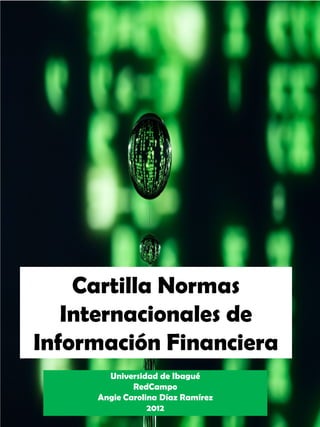 Cartilla Normas
   Internacionales de
Información Financiera
       Universidad de Ibagué
             RedCampo
     Angie Carolina Díaz Ramírez
                 2012
 