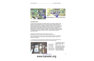 CURSO COMPLETO______________________________________________Reparação de Notebooks




Semicondutores SMD

Os semicondutores compreendem os transistores, diodos e CIs colocados e soldados ao lado
das trilhas. Os transistores podem vir com 3 ou 4 terminais, porém a posição destes terminais
varia de acordo com o código. Tal código vem marcado no corpo por uma letra, número ou
seqüência deles, porém que não corresponde à indicação do mesmo. Por ex. o transistor BC808
vem com indicação 5BS no corpo. Nos diodos a cor do catodo indica o seu código, sendo que
alguns deles têm o encapsulamento de 3 terminais igual a um transistor. Os CIs têm 2 ou 4
fileiras de terminais. Quando tem 2 fileiras, a contagem começa pelo pino marcado por uma pinta
ou à direita de uma "meia lua". Quando têm 4 fileiras, o 1° pino fica abaixo à esquerda do código.
Os demais pinos são contados em sentido anti-horário. Veja abaixo alguns exemplos de
semicondutores SMD:


Dessoldagem de CIs SMD usando o método tradicional (com solda)

A partir daqui ensinaremos ao técnico como se deve proceder para substituir um CI SMD seja
ele de 2 ou 4 fileiras de pinos. Começamos por mostrar abaixo e descrever o material a ser
utilizado nesta operação

1 - Ferro de solda - Deve ter a ponta bem fina, podendo ser de 20 a 30 W. De preferência com
controle de temperatura (estação de solda), porém ferro comum também serve;

                                                                             2 - Solda comum - Deve ser
                                                                             de boa qualidade ("best" ou
                                                                             similares: "cobix", "cast",
                                                                             etc);
                                                                             3 - Fluxo de solda - Solução
                                                                             feita de breu misturado com
                                                                             álcool isopropílico usada no
                                                                             processo de soldagem do
                                                                             novo CI. Esta solução é
                                                                             vendida já pronta em lojas



                                                                                                            20



                   www.baixebr.org
 